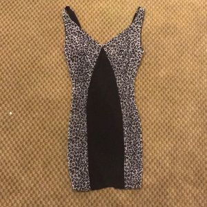 Black and silver mini dress